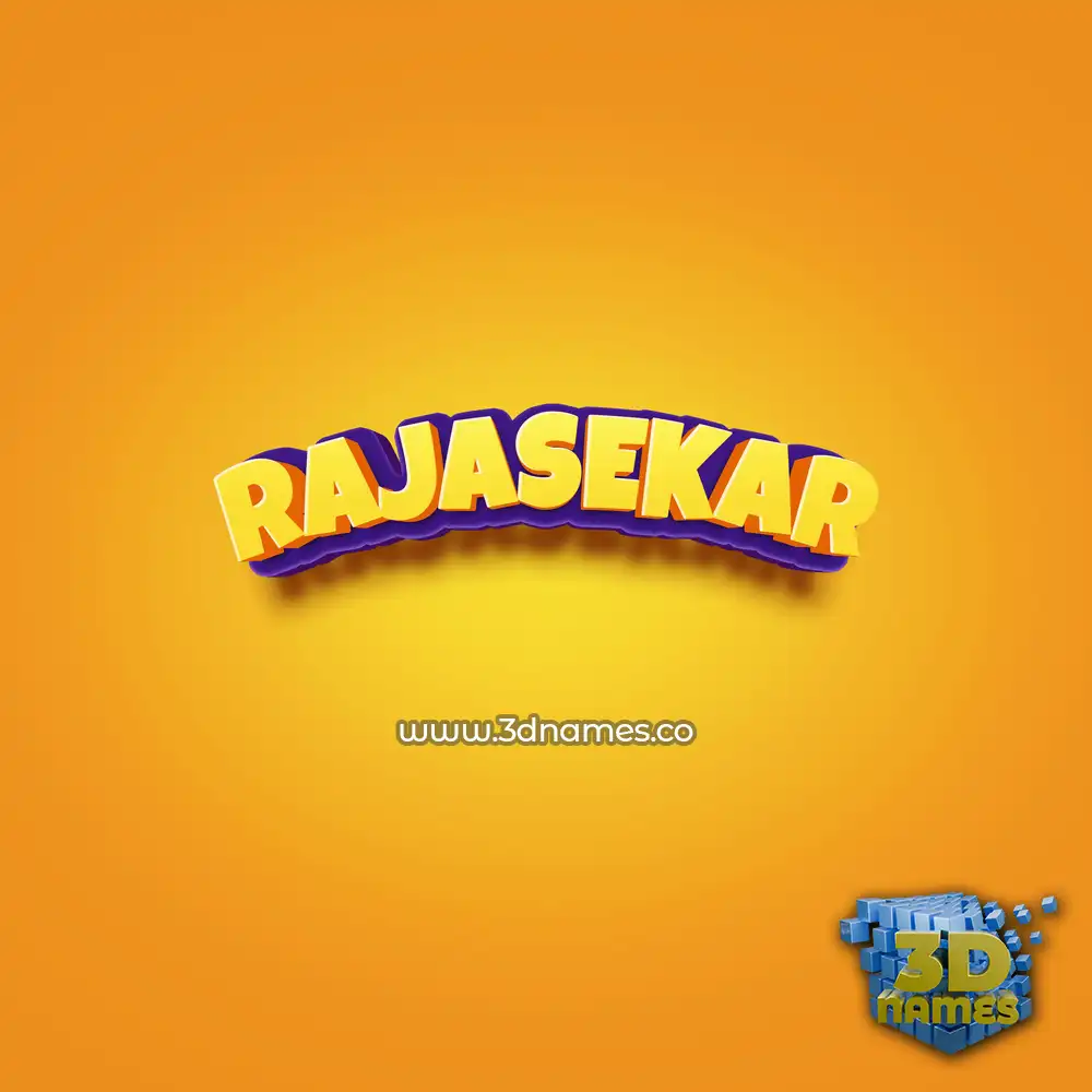 rajasekar in Orange Toon style - 3D name wallpaper