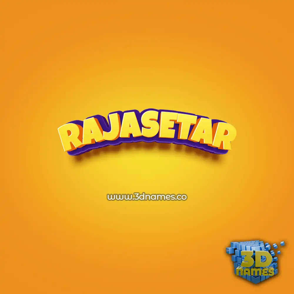 rajasetar in Orange Toon style - 3D name wallpaper