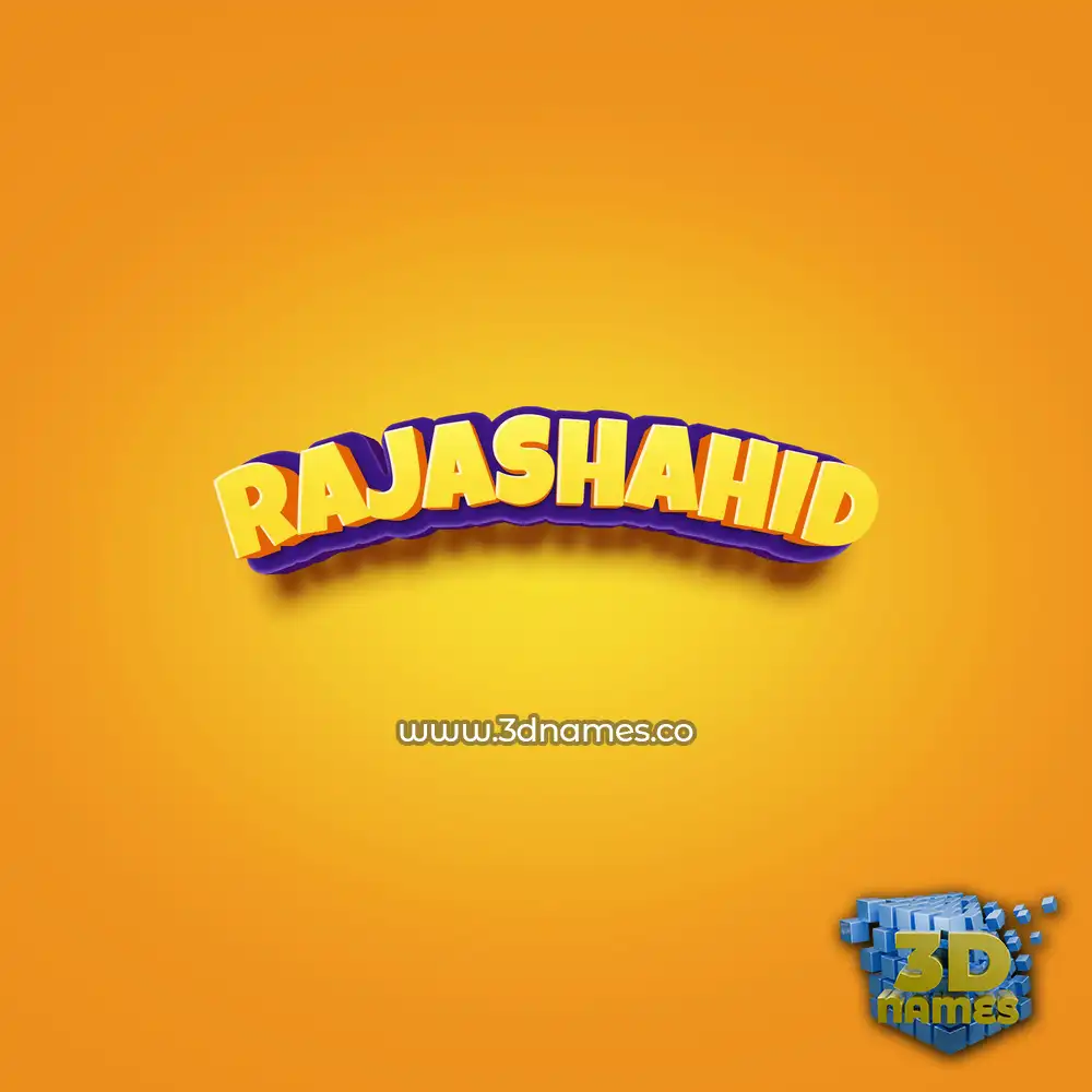 rajashahid in Orange Toon style - 3D name wallpaper