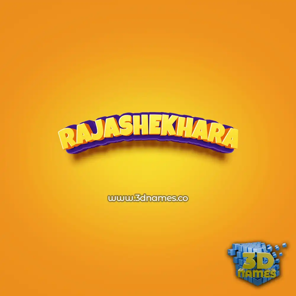 rajashekhara in Orange Toon style - 3D name wallpaper