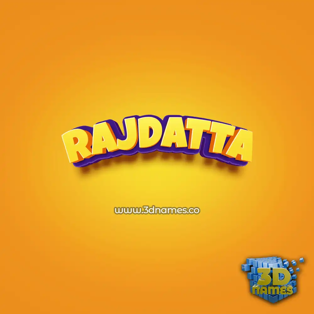 rajdatta in Orange Toon style - 3D name wallpaper