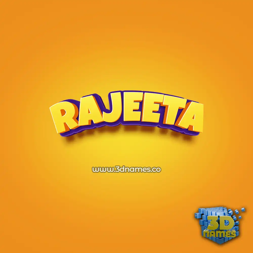 rajeeta in Orange Toon style - 3D name wallpaper