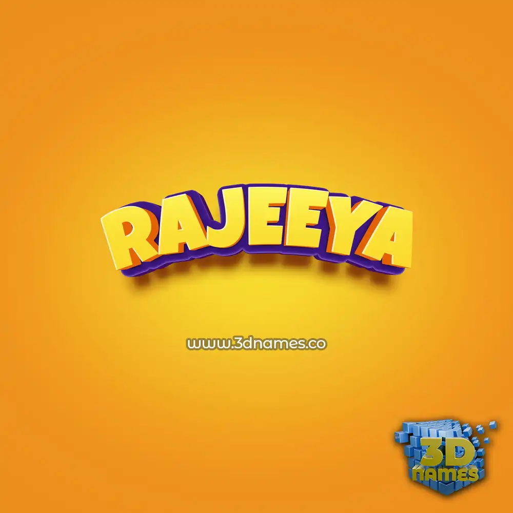 rajeeya in Orange Toon style - 3D name wallpaper