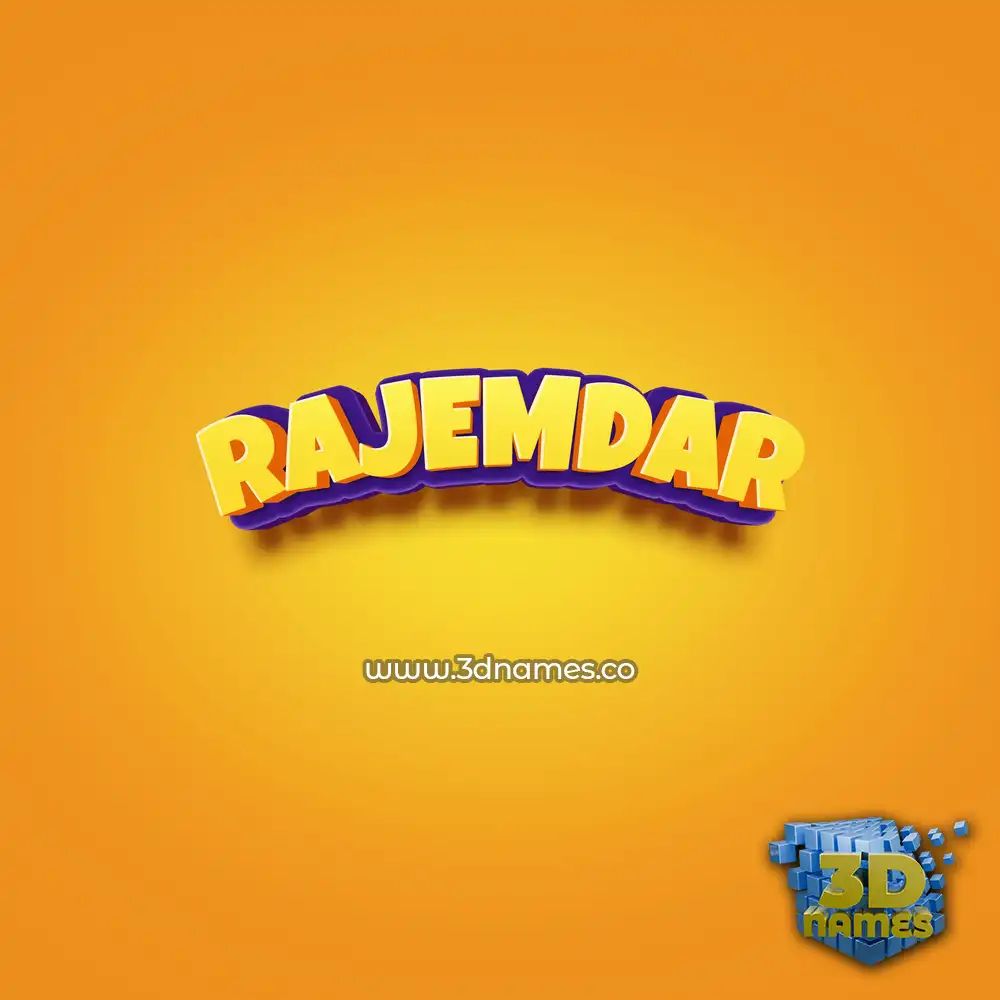 rajemdar in Orange Toon style - 3D name wallpaper