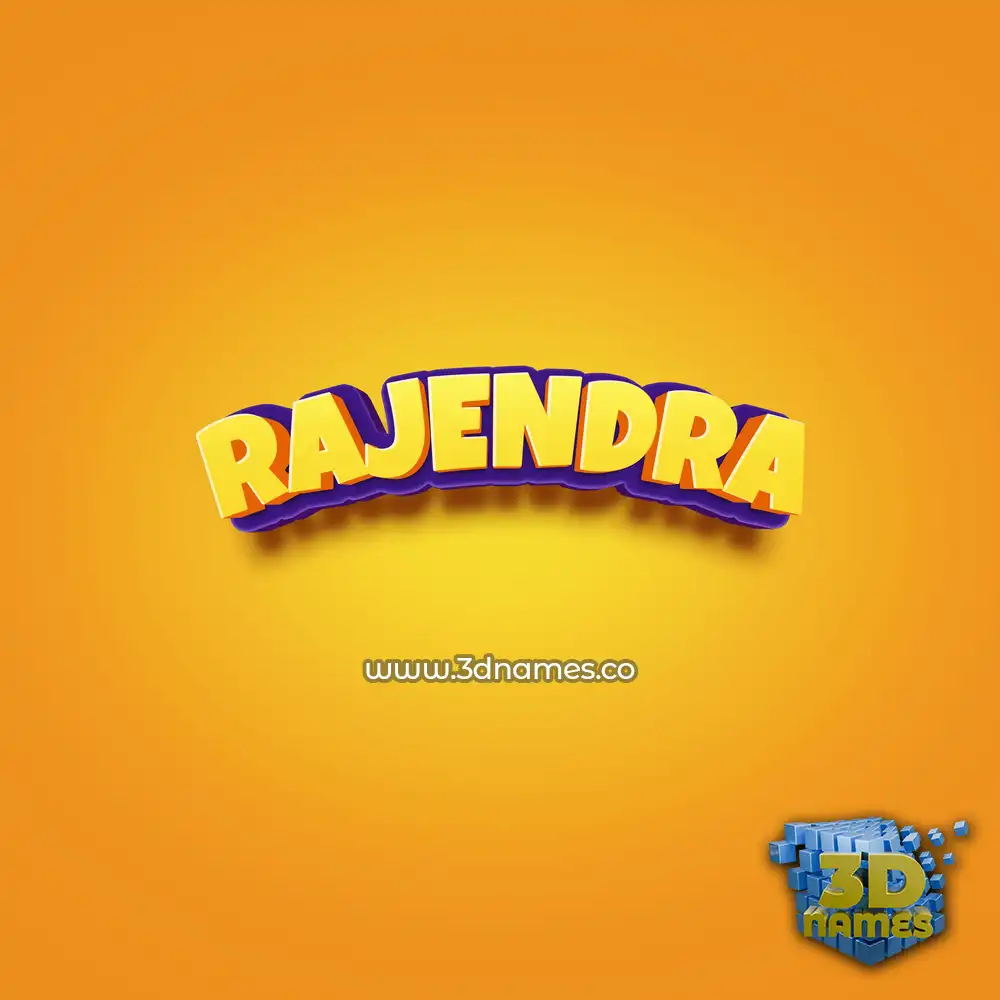 rajendra in Orange Toon style - 3D name wallpaper