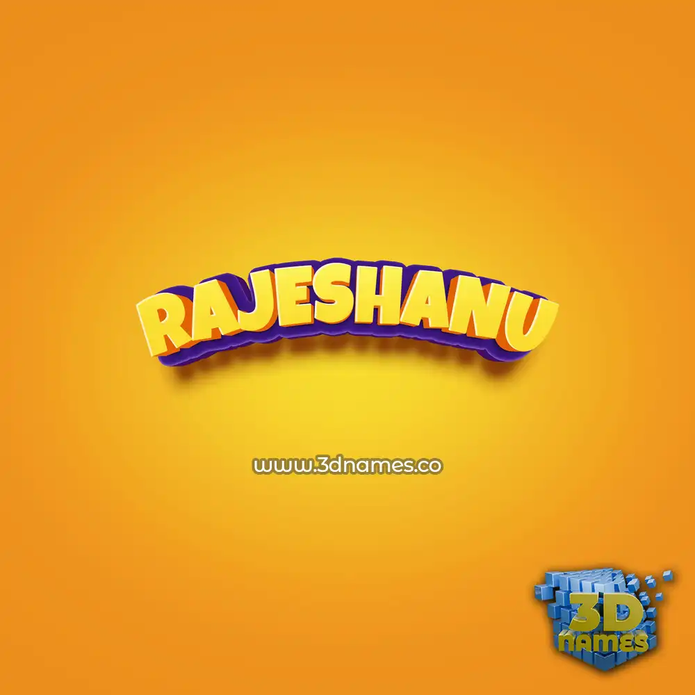 rajeshanu in Orange Toon style - 3D name wallpaper
