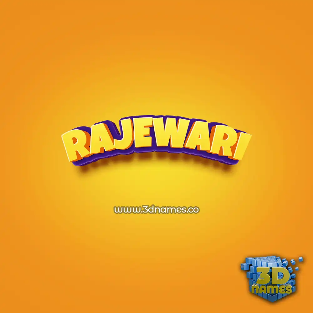 rajewari in Orange Toon style - 3D name wallpaper