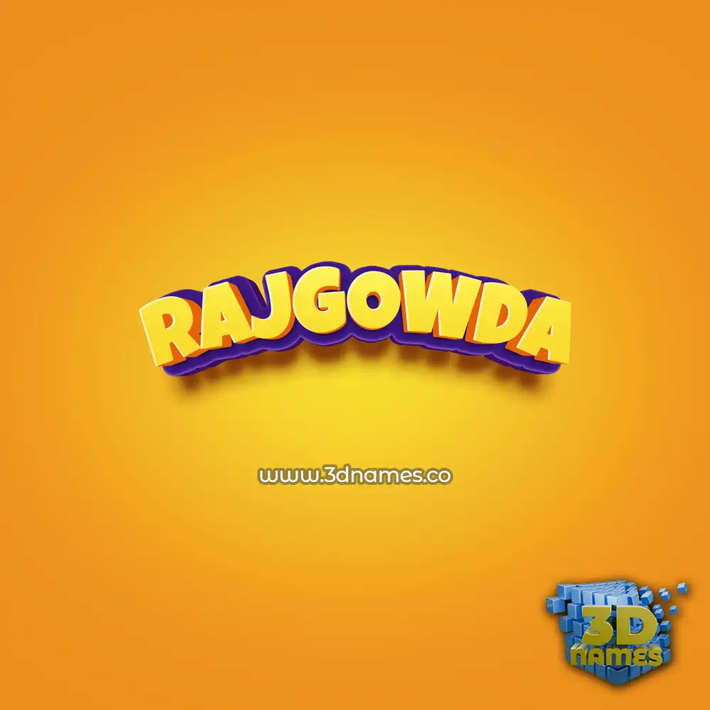 rajgowda in Orange Toon style - 3D name wallpaper