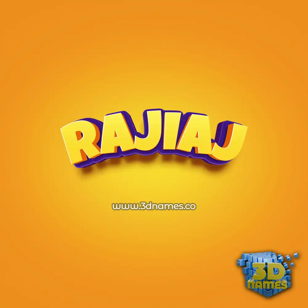 rajiaj in Orange Toon style - 3D name wallpaper