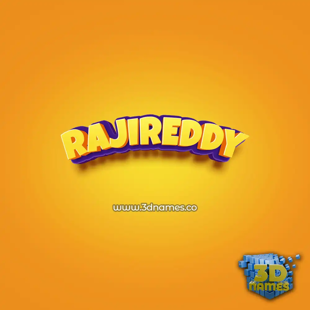 rajireddy in Orange Toon style - 3D name wallpaper