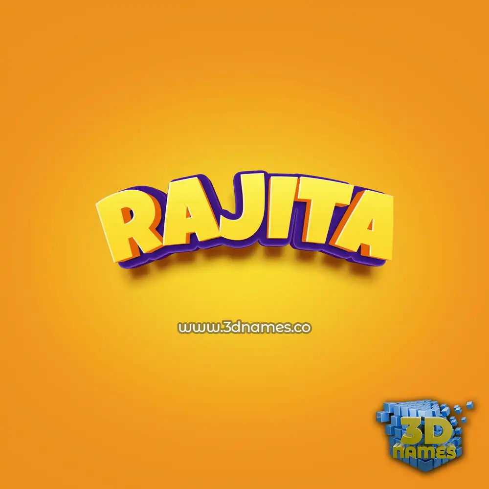 rajita in Orange Toon style - 3D name wallpaper