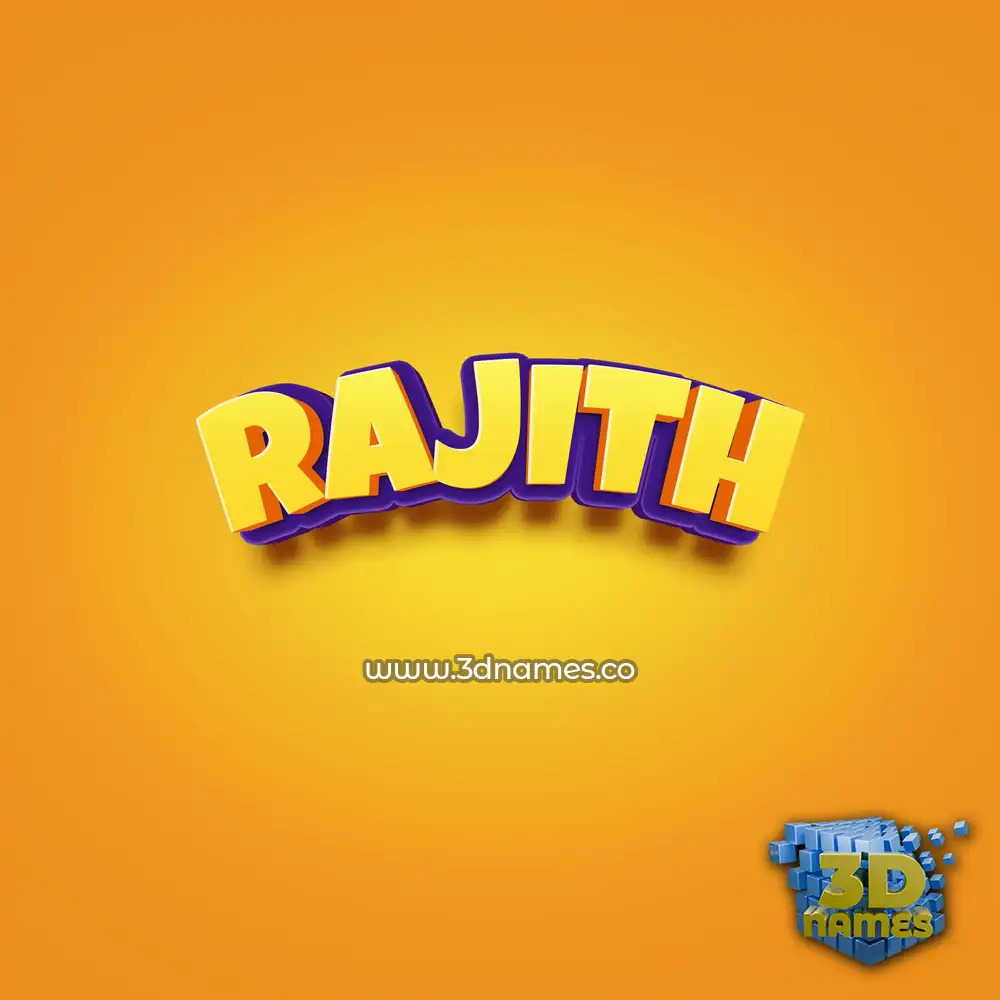 rajith in Orange Toon style - 3D name wallpaper