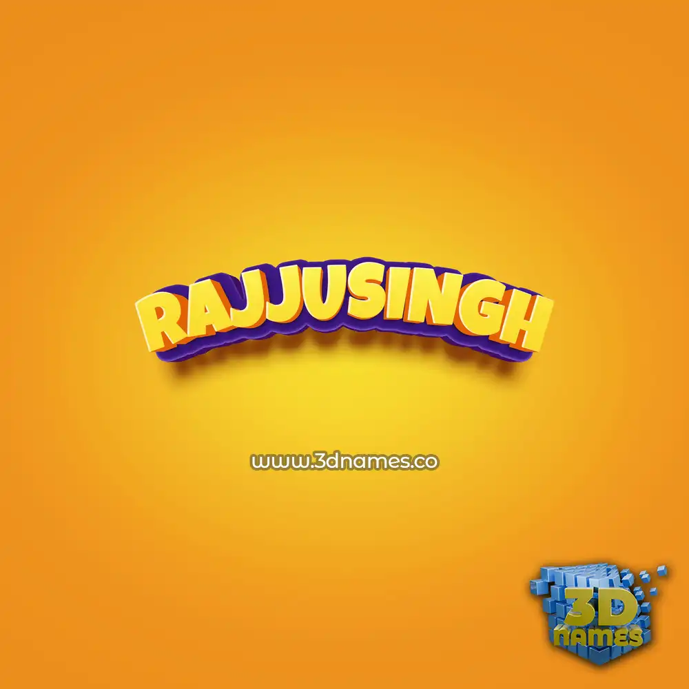 rajjusingh in Orange Toon style - 3D name wallpaper
