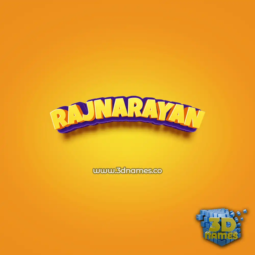 rajnarayan in Orange Toon style - 3D name wallpaper