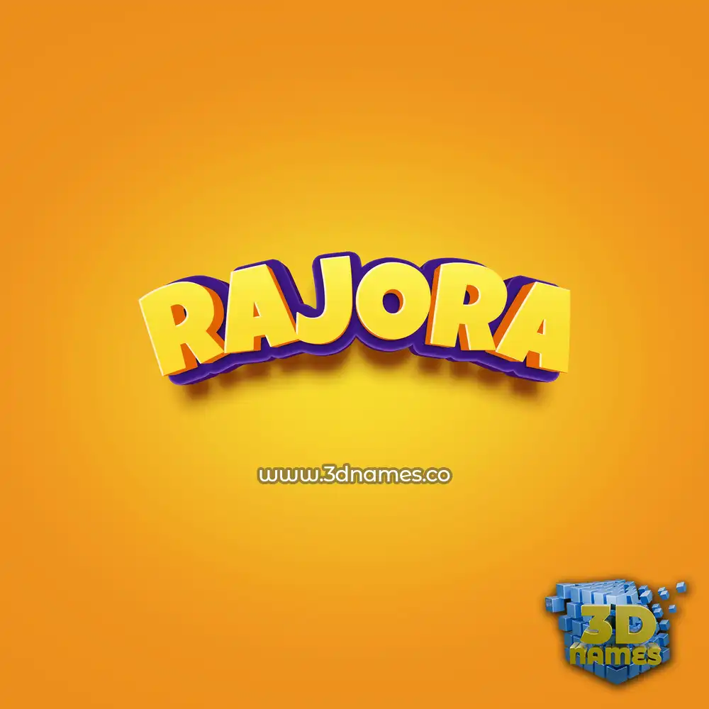 rajora in Orange Toon style - 3D name wallpaper