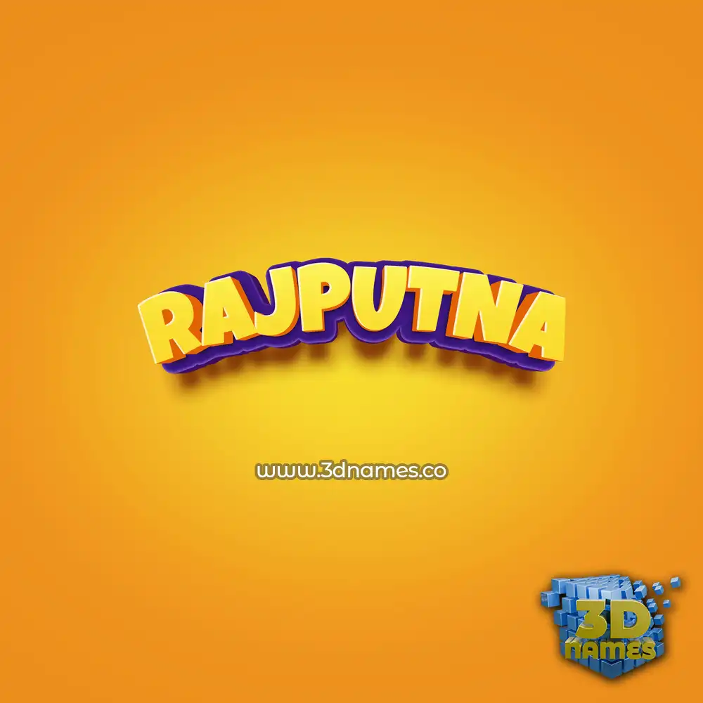 rajputna in Orange Toon style - 3D name wallpaper