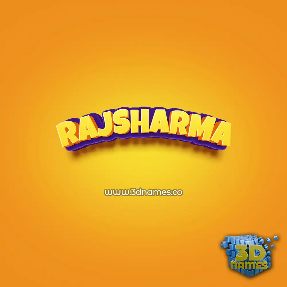 rajsharma in Orange Toon style - 3D name wallpaper