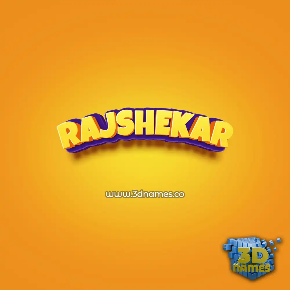 rajshekar in Orange Toon style - 3D name wallpaper