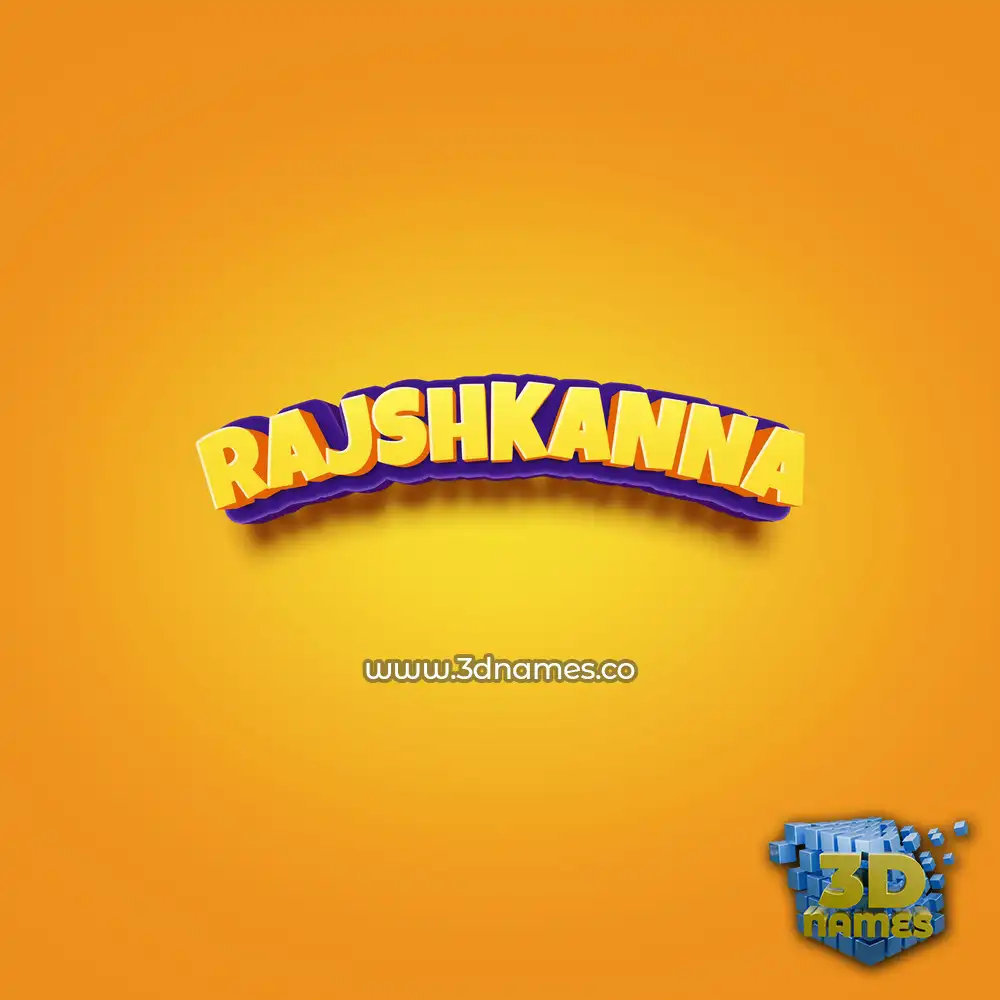 rajshkanna in Orange Toon style - 3D name wallpaper