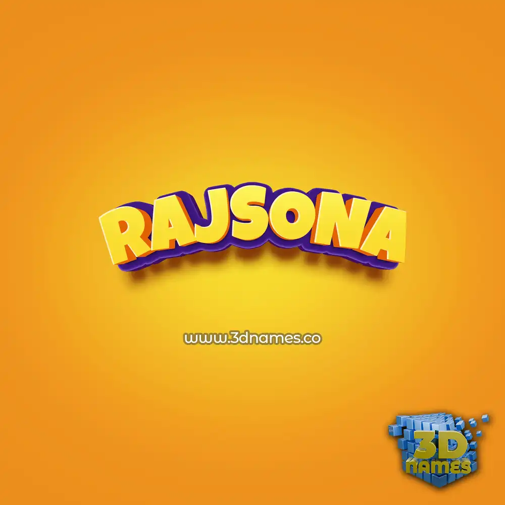 rajsona in Orange Toon style - 3D name wallpaper