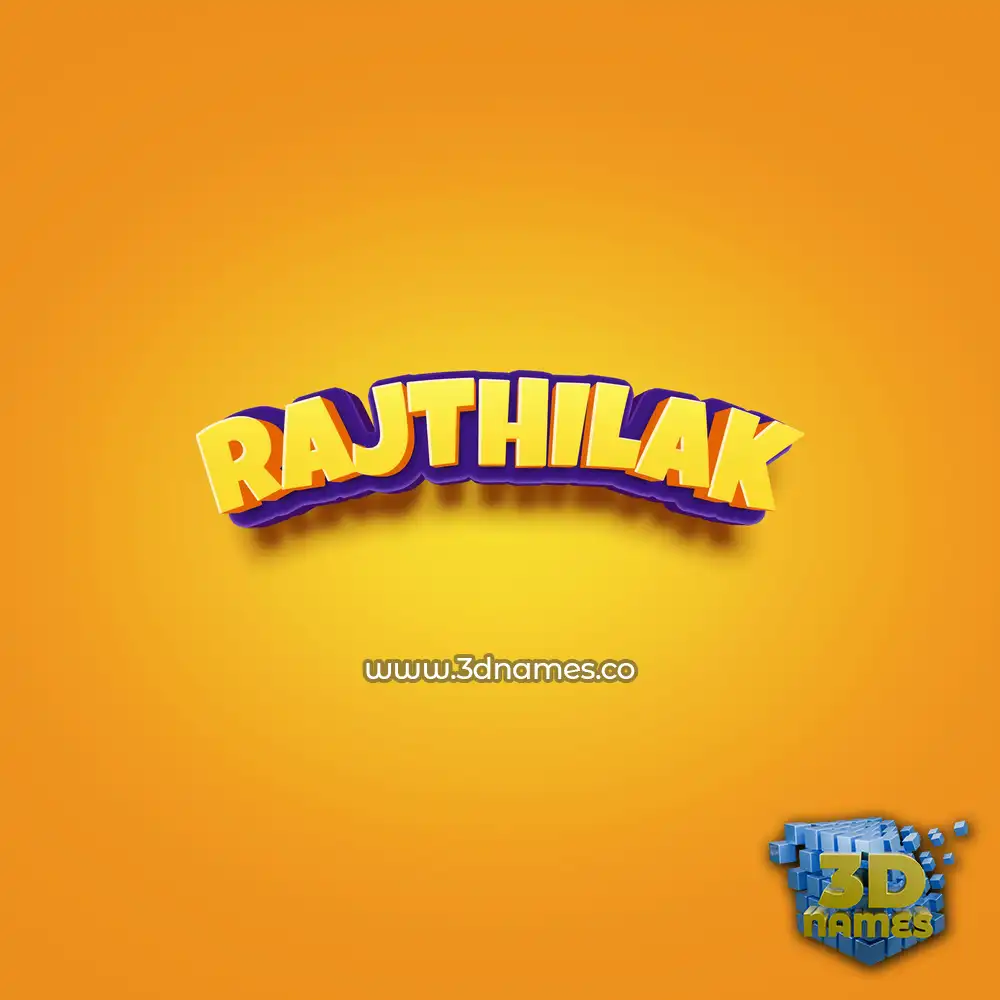 rajthilak in Orange Toon style - 3D name wallpaper
