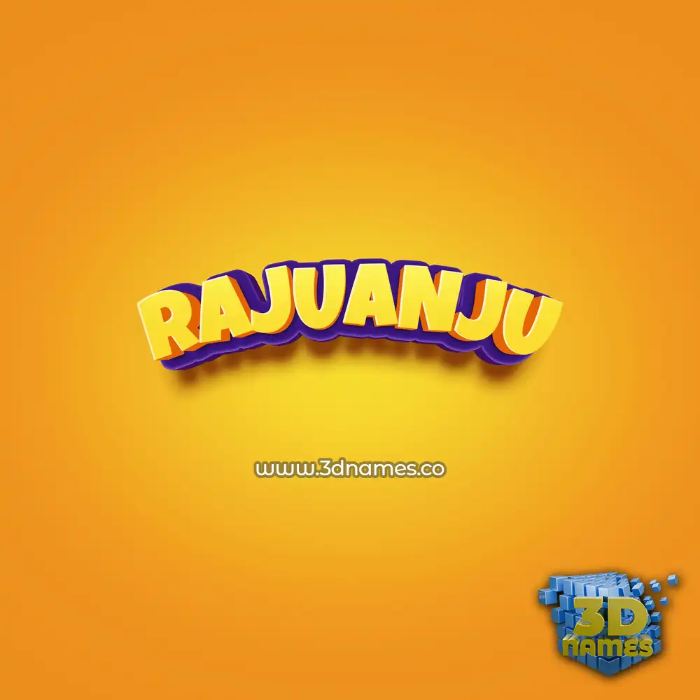rajuanju in Orange Toon style - 3D name wallpaper