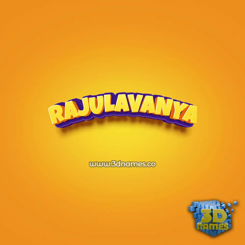 rajulavanya in Orange Toon style - 3D name wallpaper