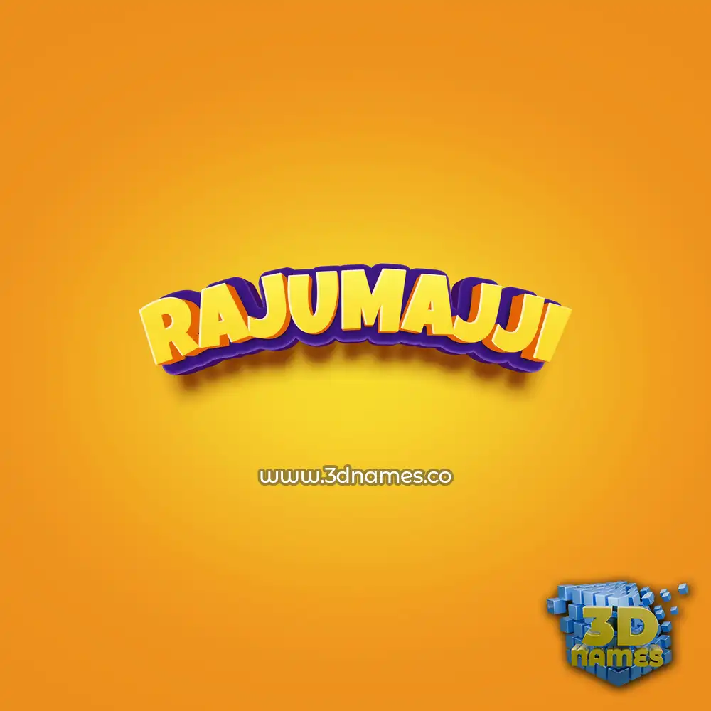 rajumajji in Orange Toon style - 3D name wallpaper