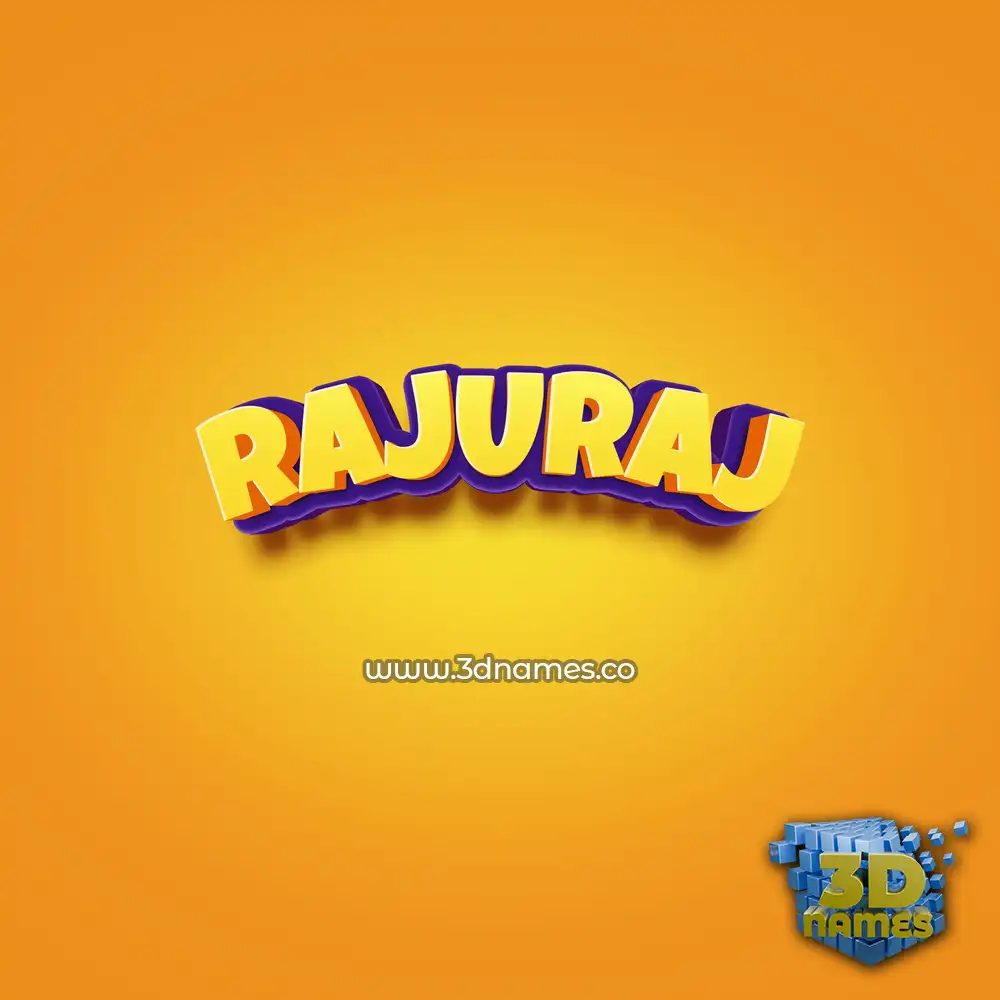 rajuraj in Orange Toon style - 3D name wallpaper