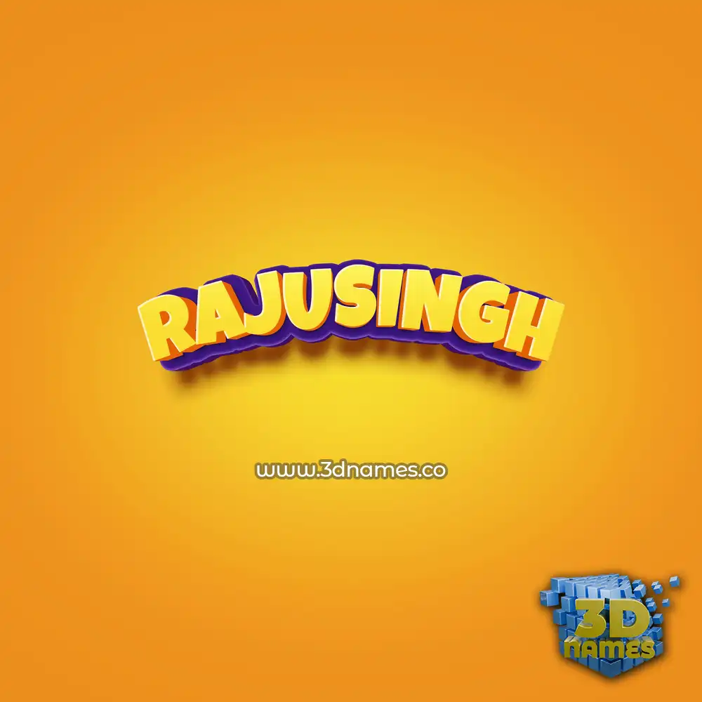 rajusingh in Orange Toon style - 3D name wallpaper