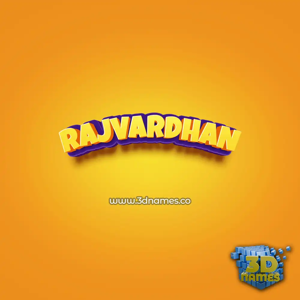 rajvardhan in Orange Toon style - 3D name wallpaper