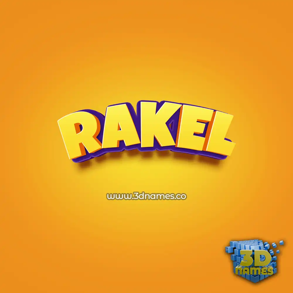 rakel in Orange Toon style - 3D name wallpaper