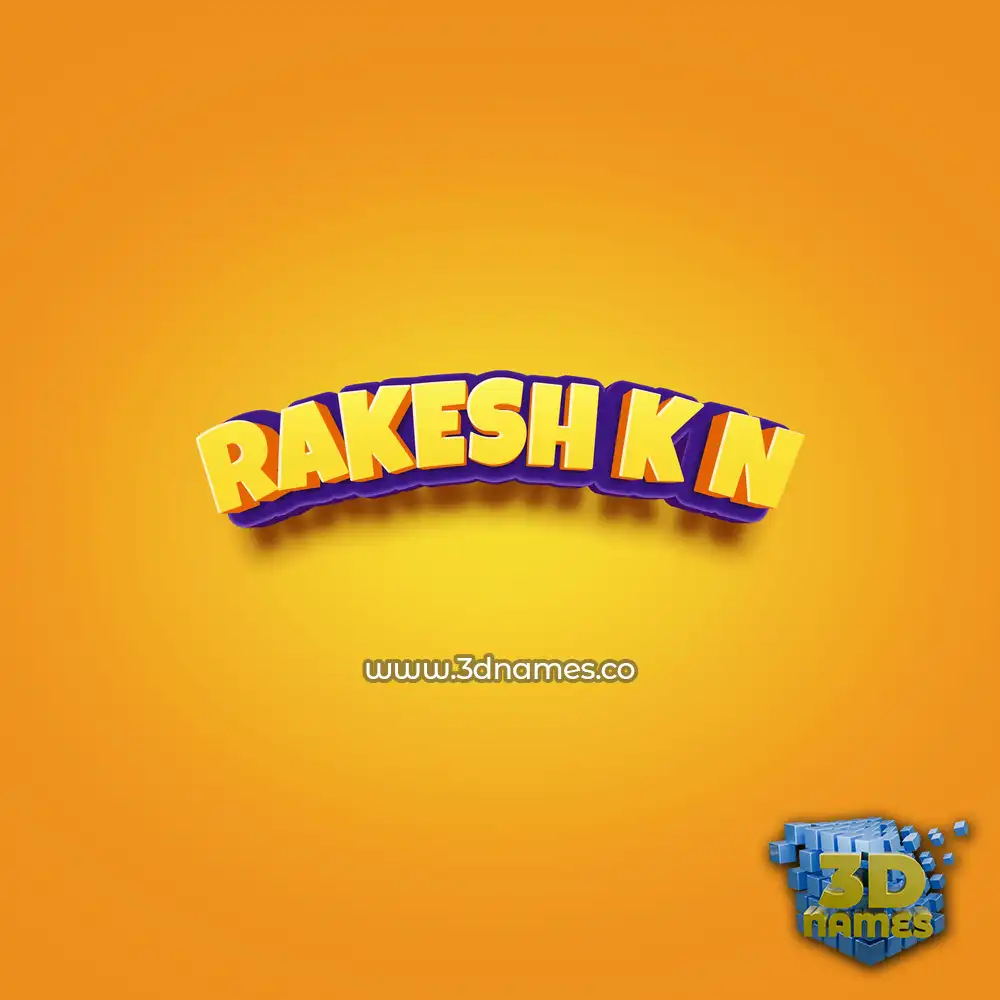 rakesh k n in Orange Toon style - 3D name wallpaper
