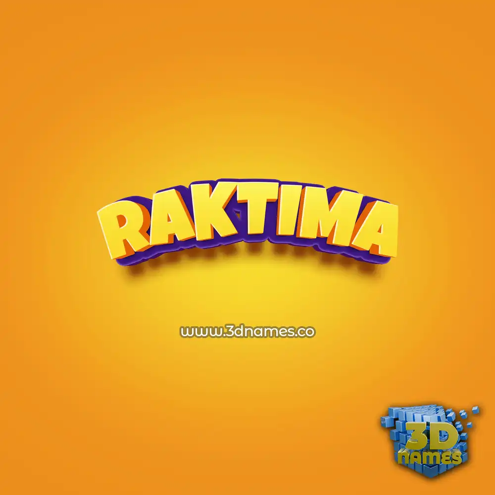 raktima in Orange Toon style - 3D name wallpaper