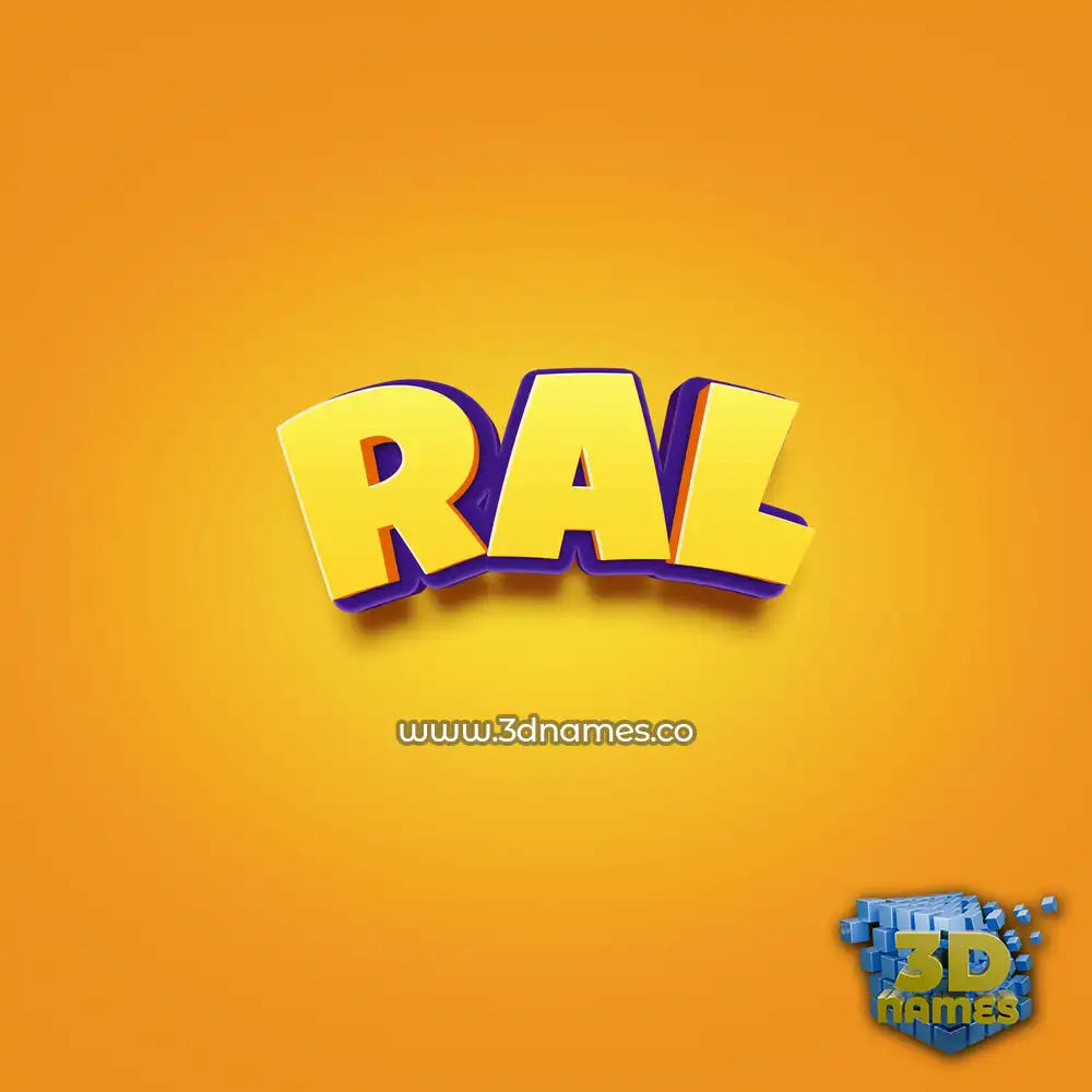 ral in Orange Toon style - 3D name wallpaper