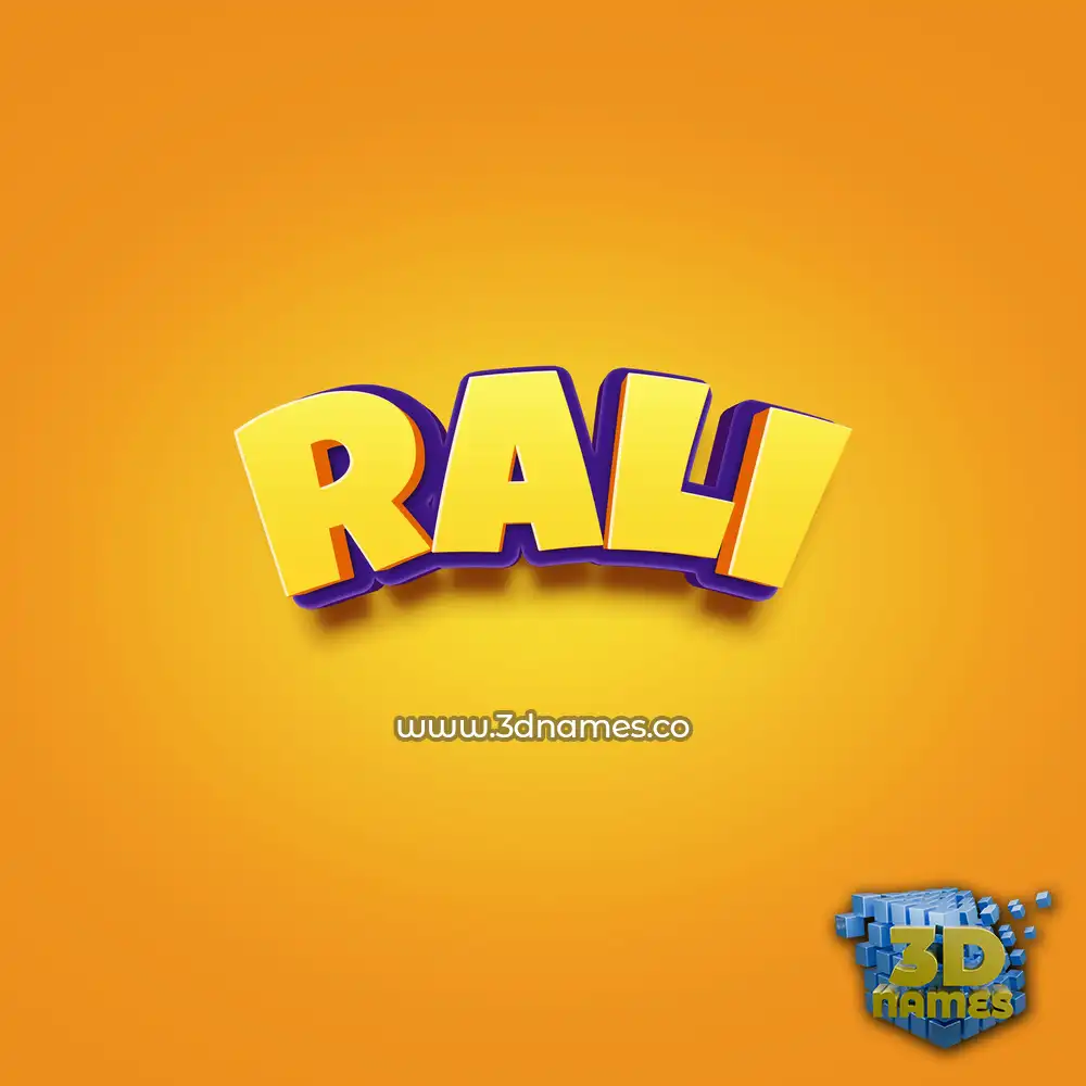 rali in Orange Toon style - 3D name wallpaper