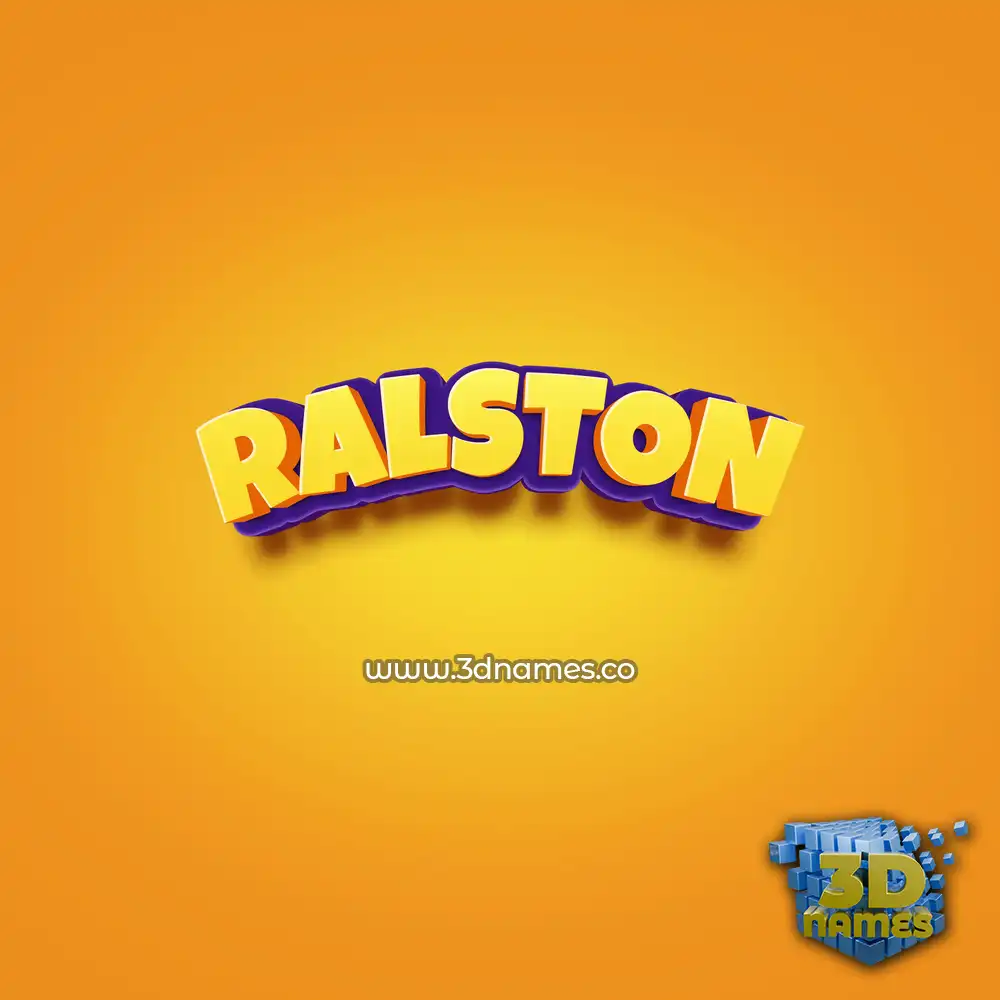 ralston in Orange Toon style - 3D name wallpaper