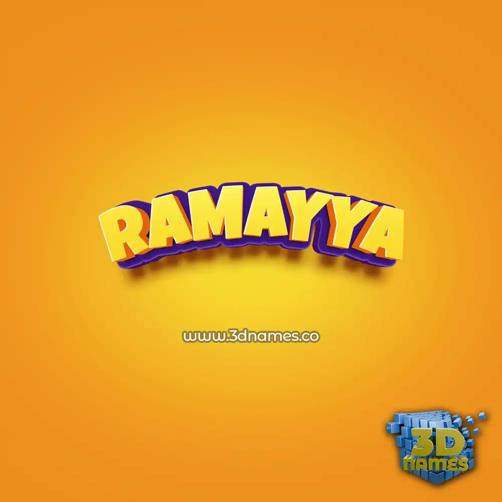 ramayya in Orange Toon style - 3D name wallpaper