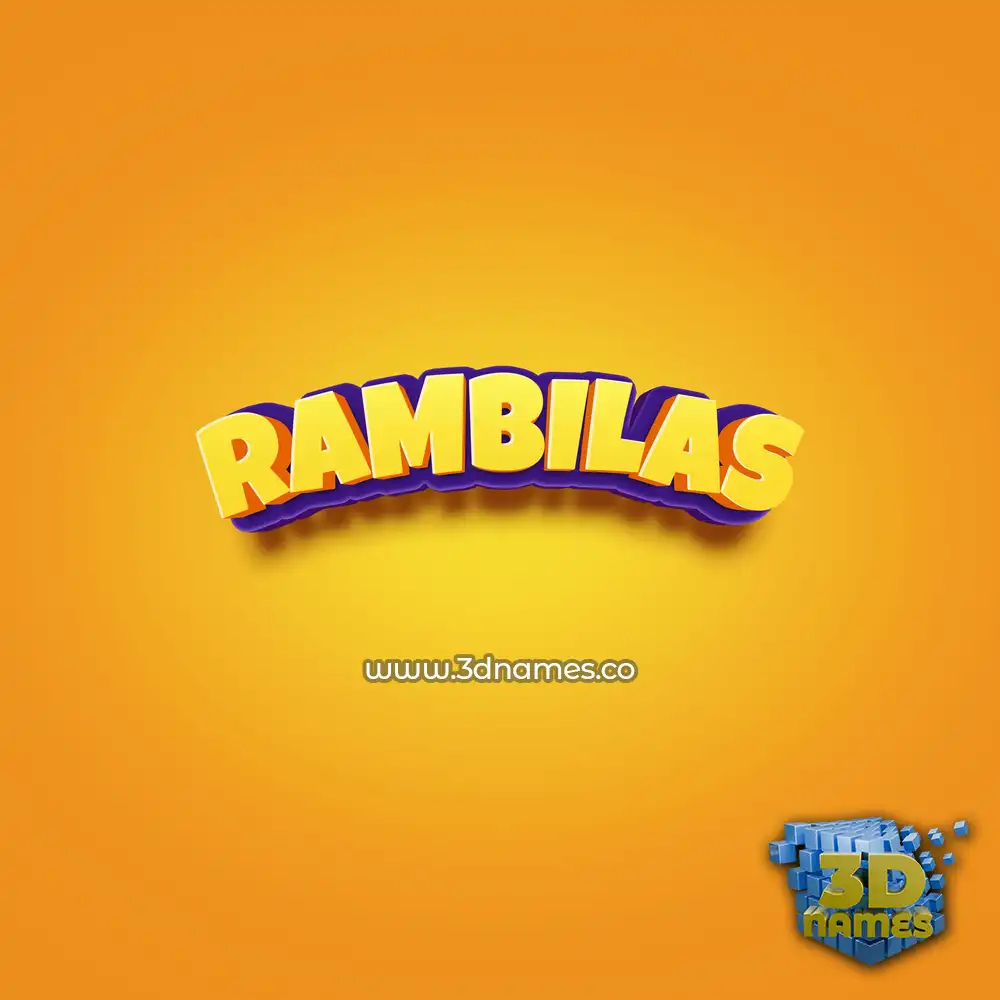 rambilas in Orange Toon style - 3D name wallpaper
