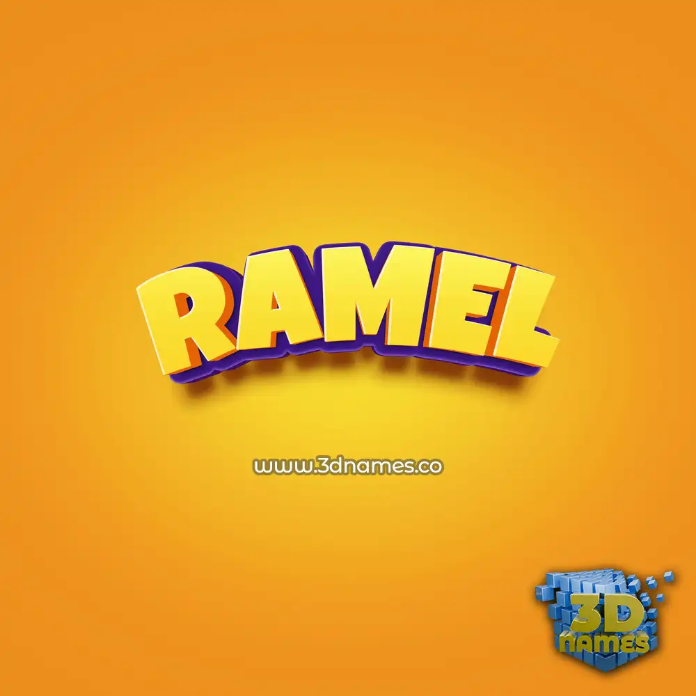 ramel in Orange Toon style - 3D name wallpaper