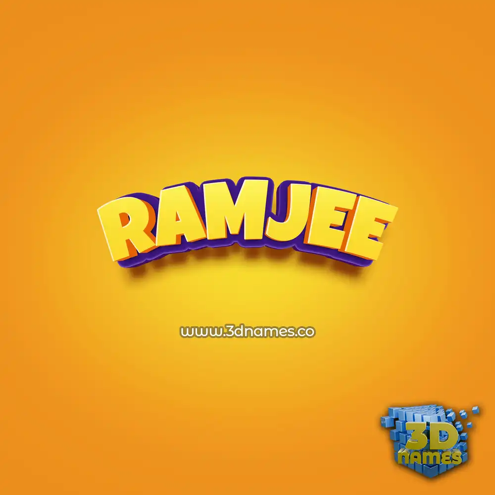 ramjee in Orange Toon style - 3D name wallpaper