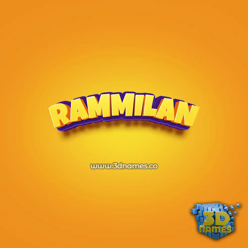rammilan in Orange Toon style - 3D name wallpaper