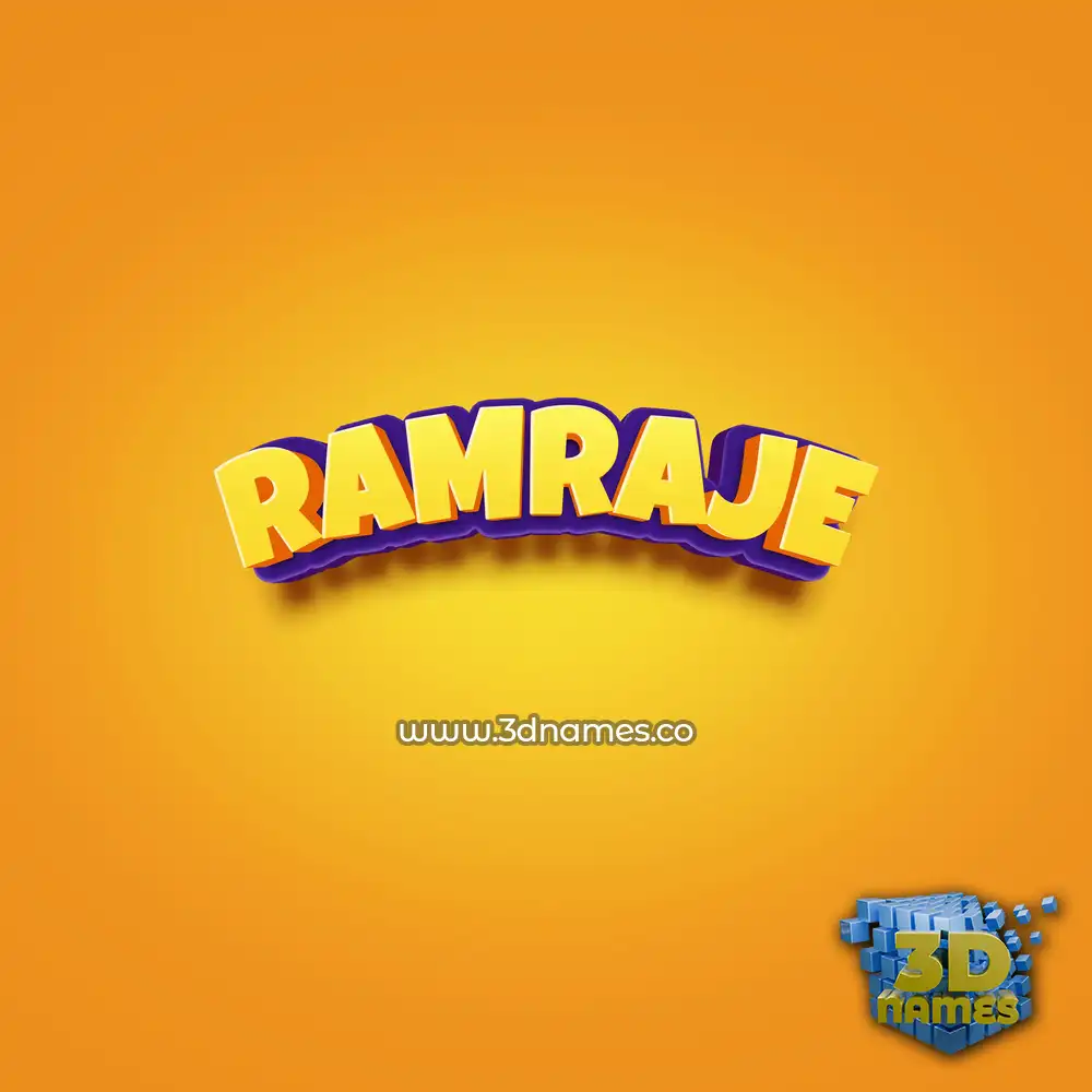 ramraje in Orange Toon style - 3D name wallpaper