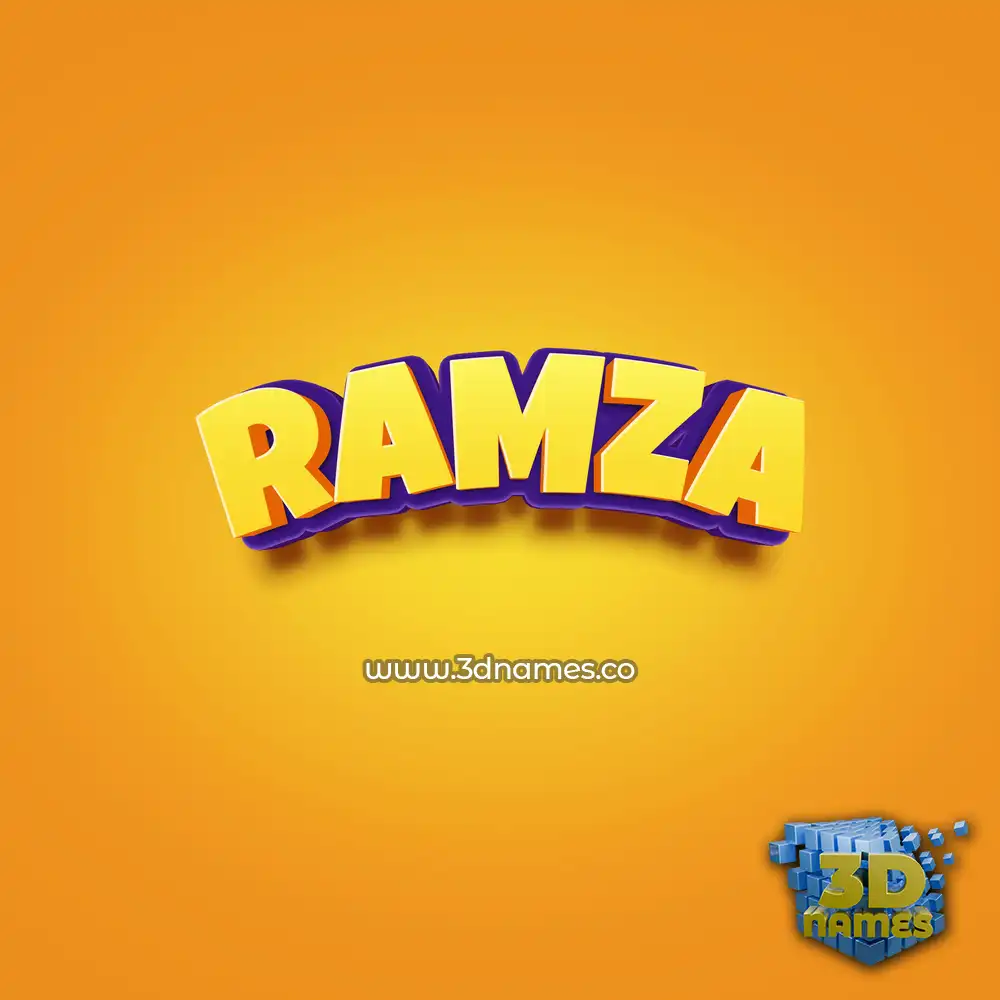 ramza in Orange Toon style - 3D name wallpaper