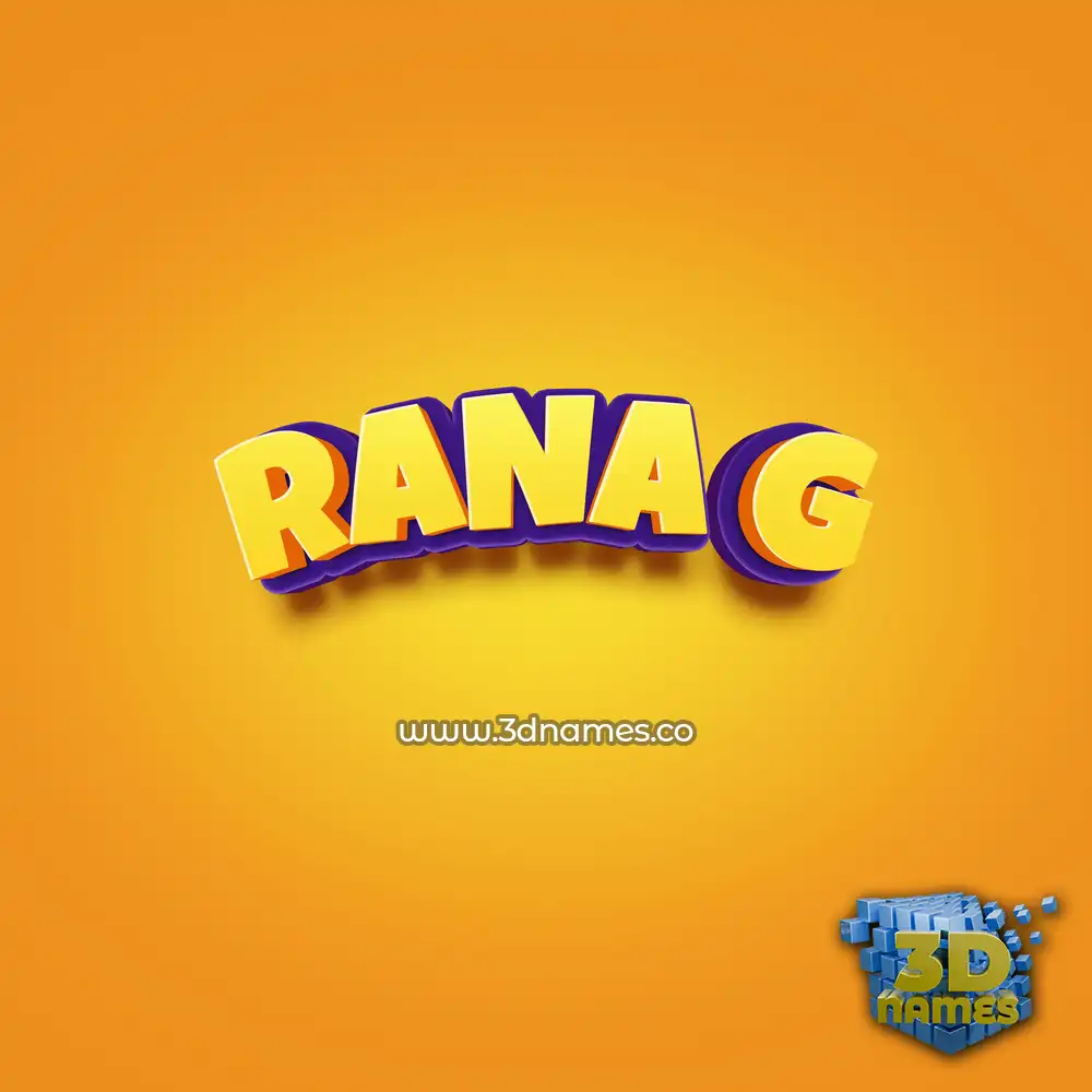 rana g in Orange Toon style - 3D name wallpaper