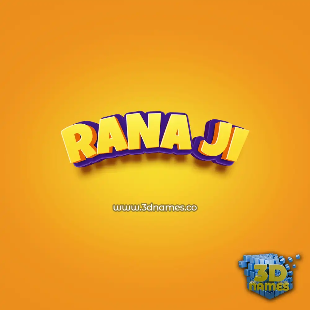 rana ji in Orange Toon style - 3D name wallpaper