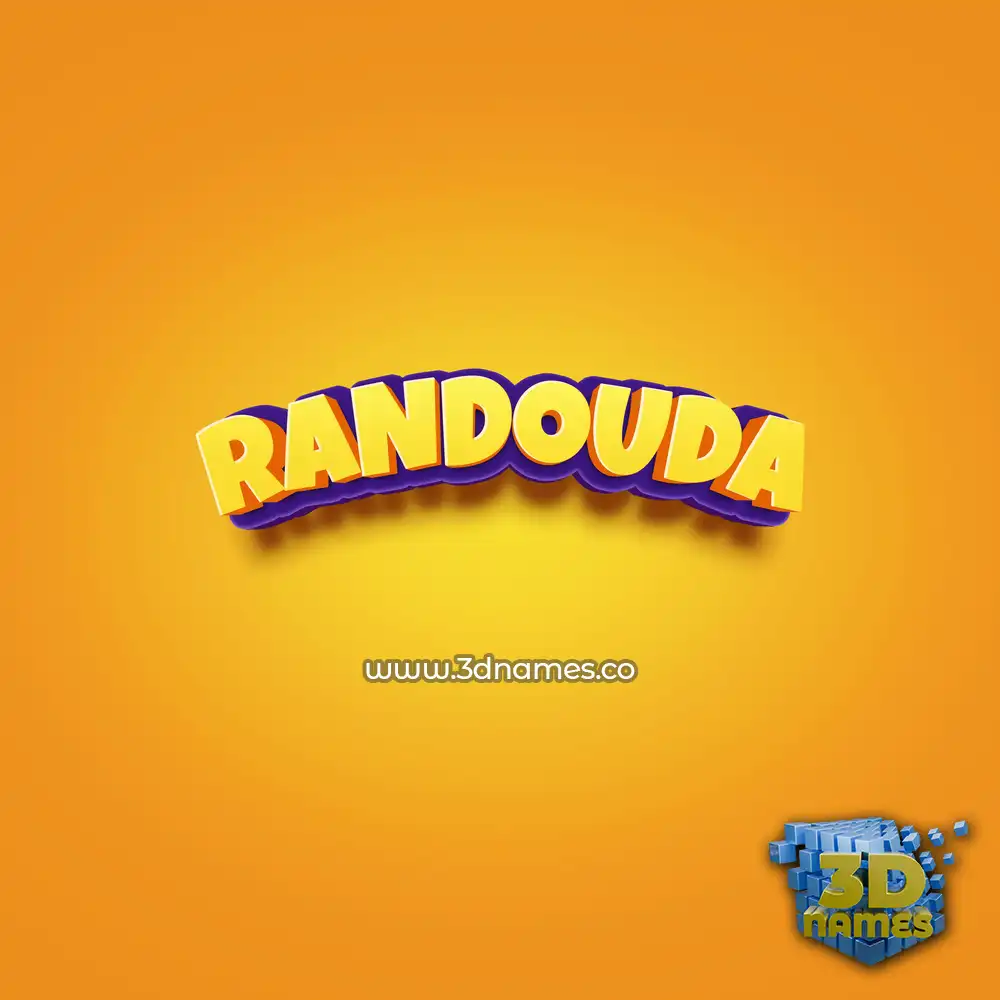 randouda in Orange Toon style - 3D name wallpaper