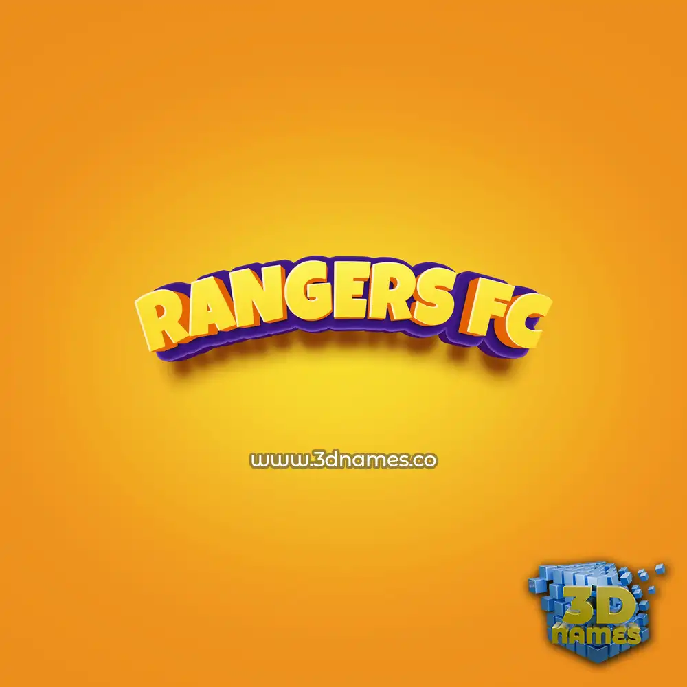 rangers fc in Orange Toon style - 3D name wallpaper