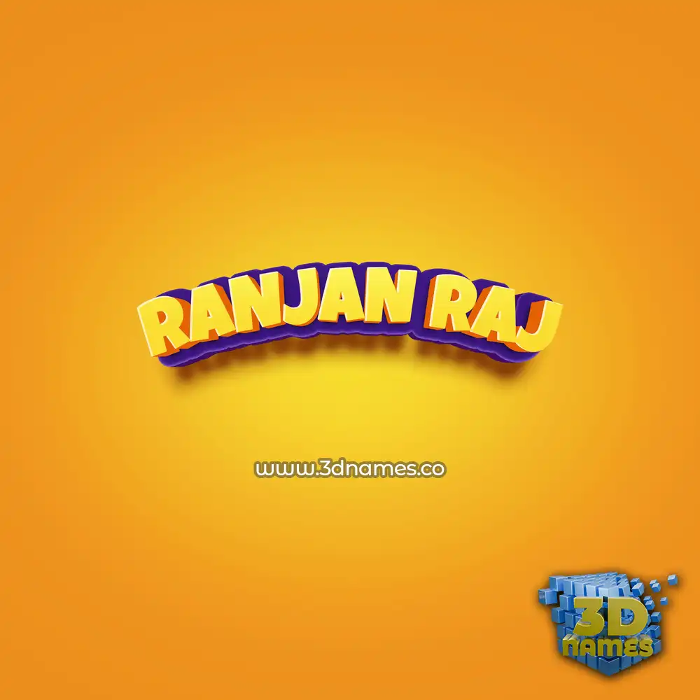 ranjan raj in Orange Toon style - 3D name wallpaper