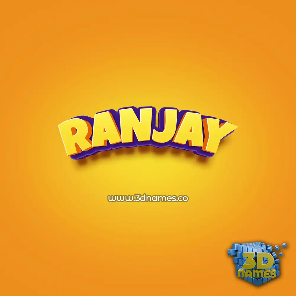 ranjay in Orange Toon style - 3D name wallpaper